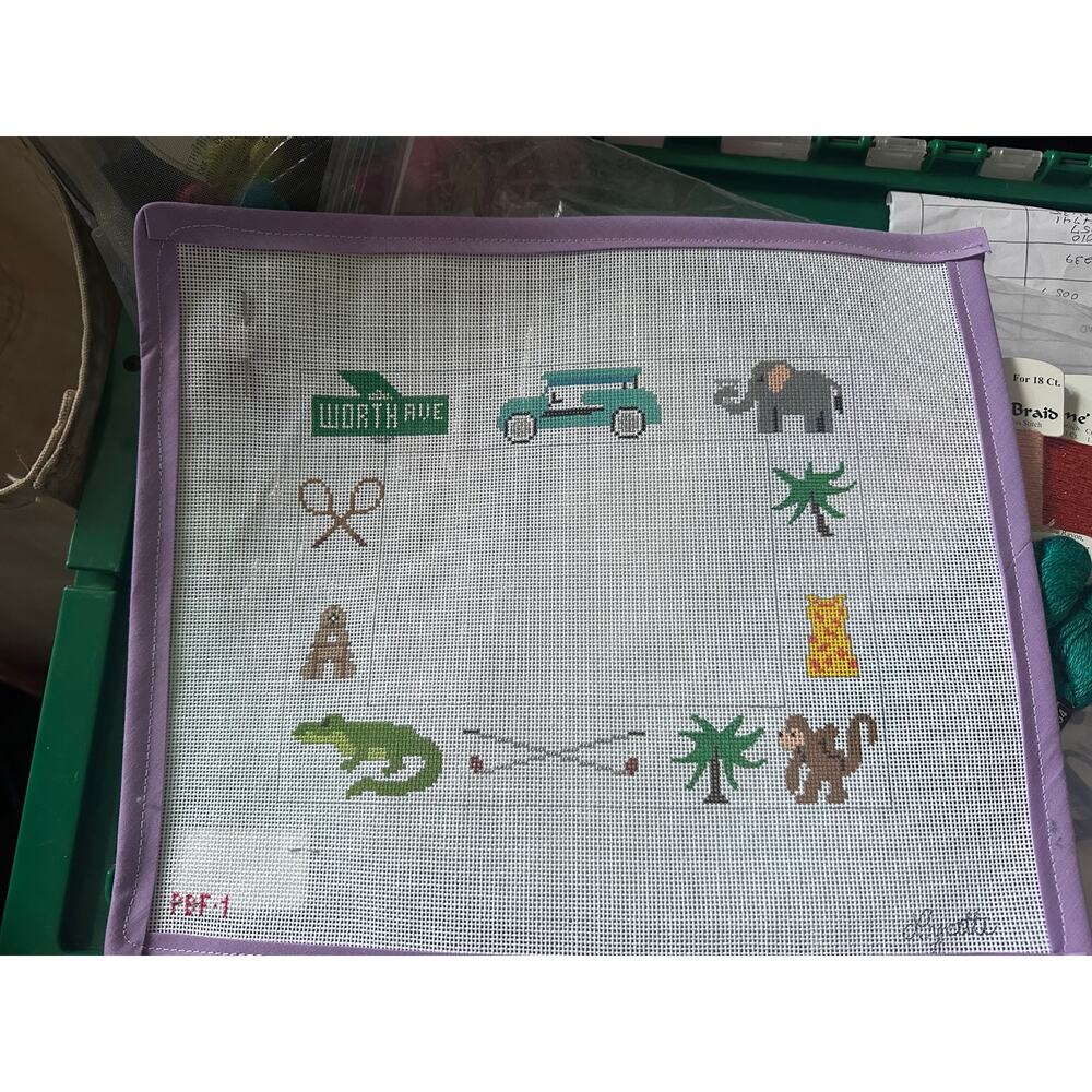Lycette Designs Palm Beach Frame Needlepoint Canvas